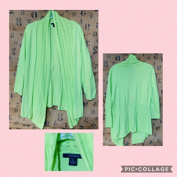 Westbound Sweaters - •Light Green Cardigan•